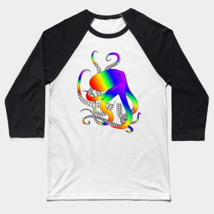 Rainbow Octopus Baseball T-Shirt